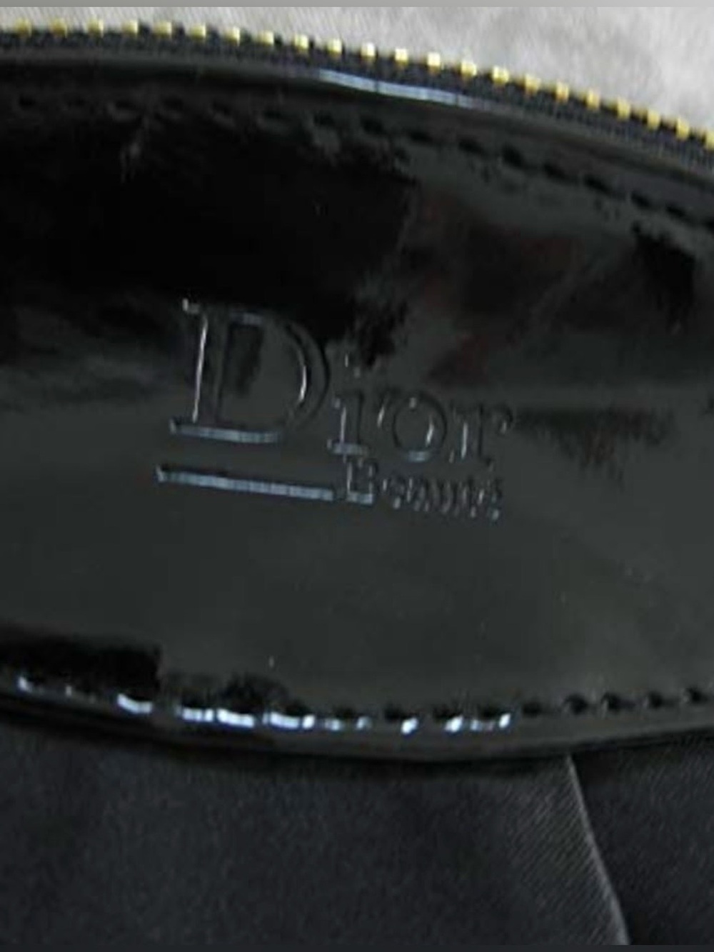 Dior Black Satin and Patent Cosmetic Pouch - Picture 7 of 13
